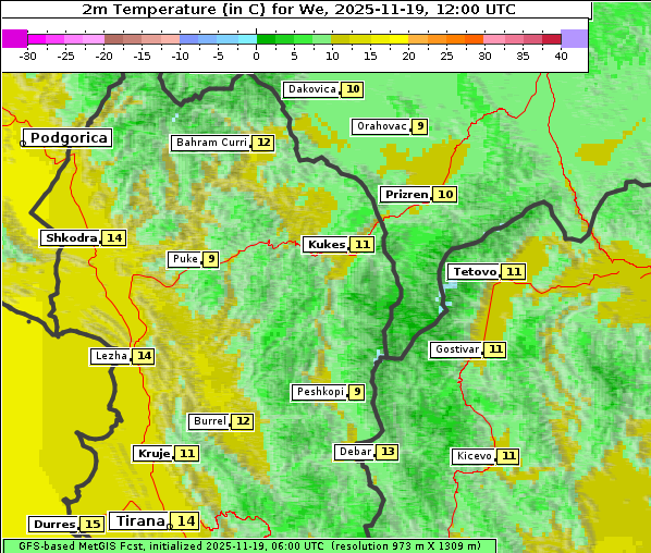 Temperatur, 19. 11. 2025