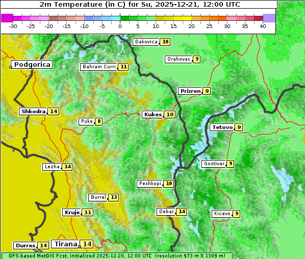 Temperatur, 21. 12. 2025