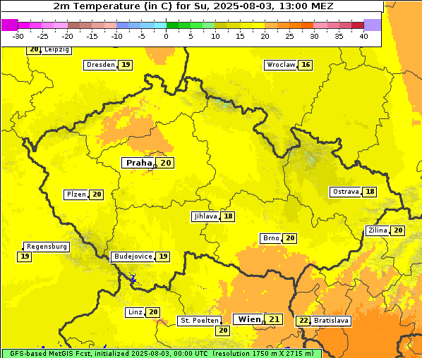 Temperatur, 3. 8. 2025