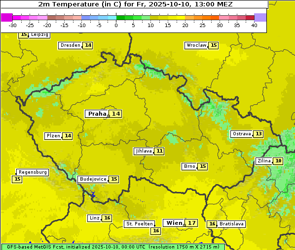 Temperatur, 10. 10. 2025