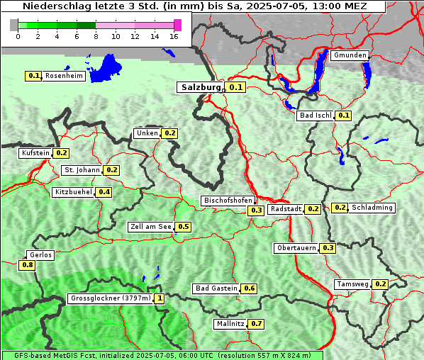 Niederschlag, 5. 7. 2025