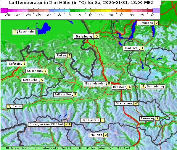 Temperatur, 31. 1. 2026