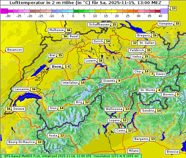 Temperatur, 15. 11. 2025