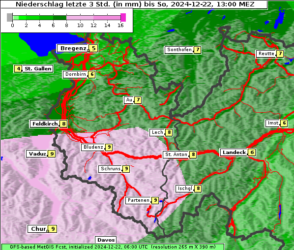 Niederschlag, 22. 12. 2024
