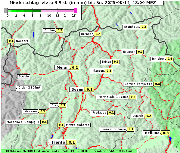 Niederschlag, 14. 9. 2025
