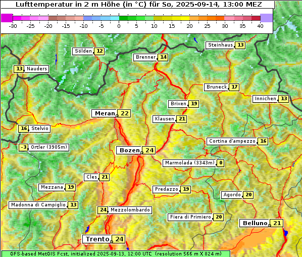 Temperatur, 14. 9. 2025