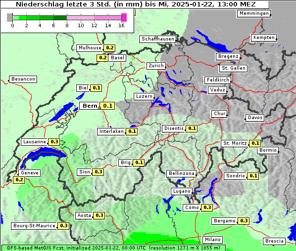 Niederschlag, 22. 1. 2025