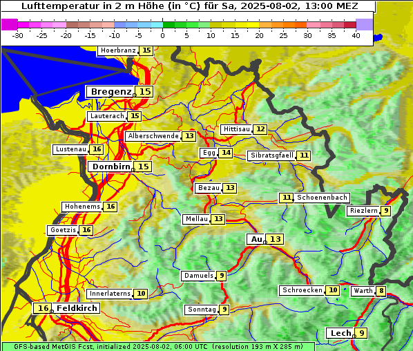 Temperatur, 2. 8. 2025