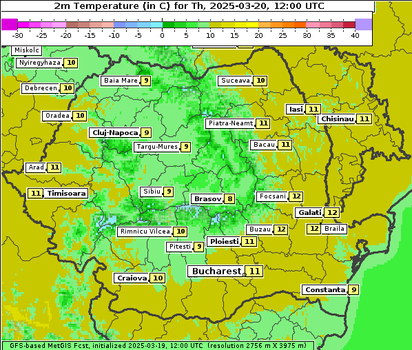 Temperatur, 20. 3. 2025