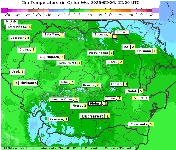 Temperatur, 4. 2. 2026