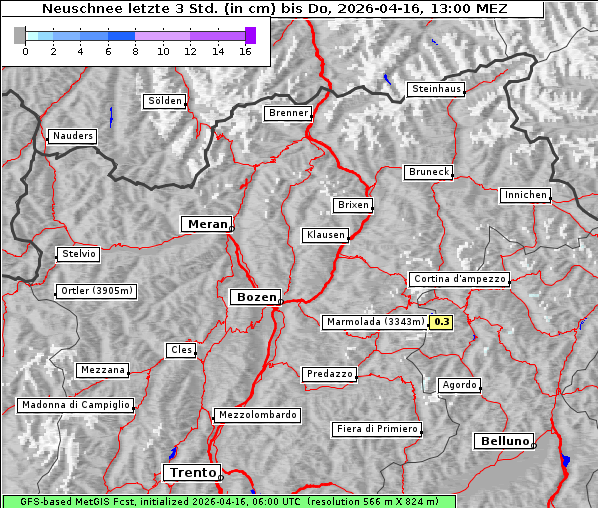 Neuschnee, 16. 4. 2026