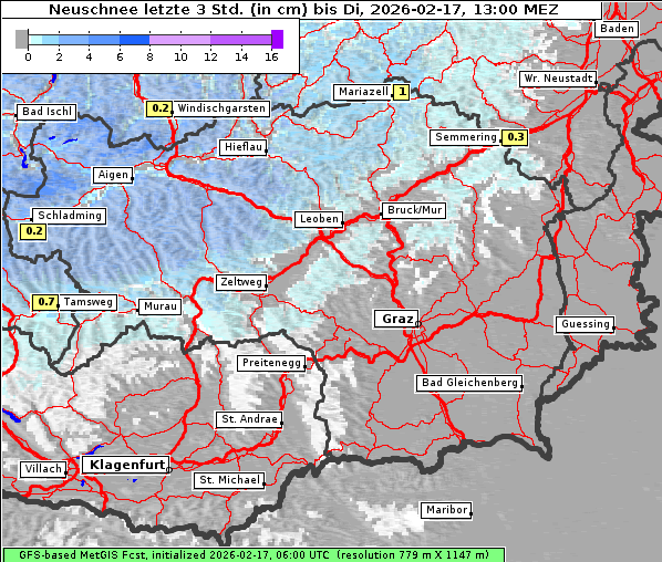 Neuschnee, 17. 2. 2026