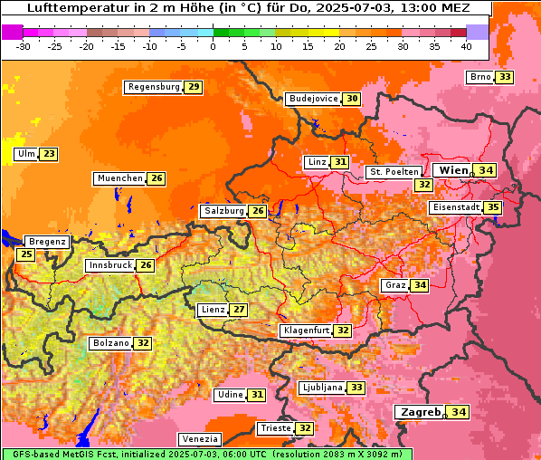 Temperatur, 3. 7. 2025