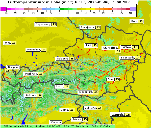 Temperatur, 6. 3. 2026