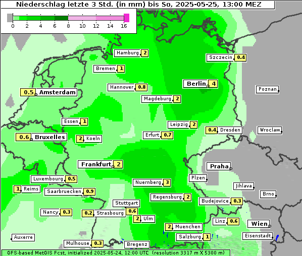 Niederschlag, 25. 5. 2025