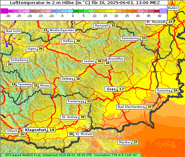 Temperatur, 3. 6. 2025