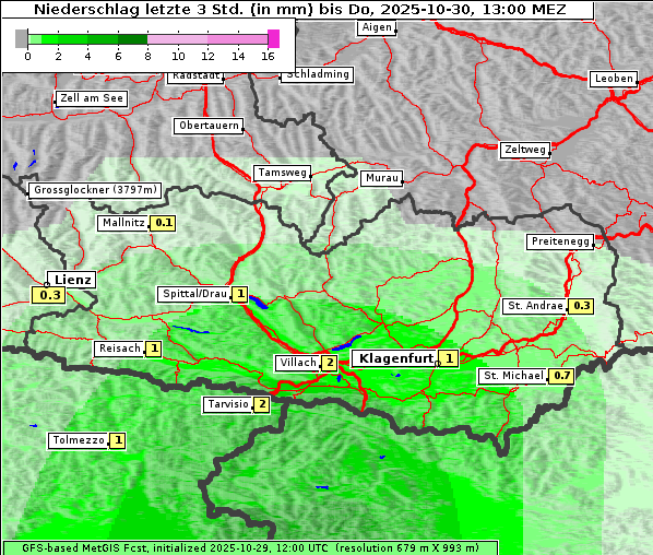 Niederschlag, 30. 10. 2025