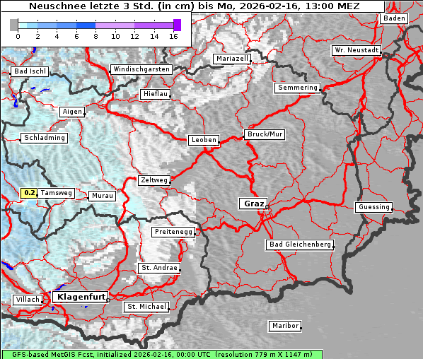 Neuschnee, 16. 2. 2026