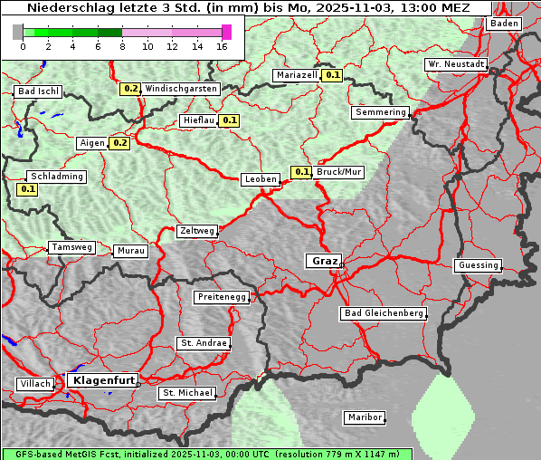 Niederschlag, 3. 11. 2025