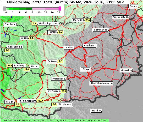 Niederschlag, 16. 2. 2026