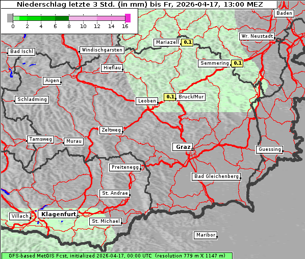 Niederschlag, 17. 4. 2026