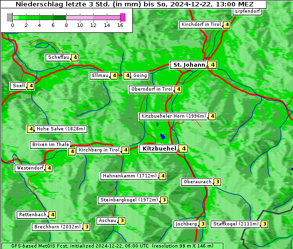 Niederschlag, 22. 12. 2024