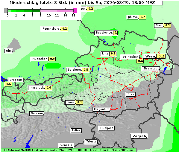 Niederschlag, 29. 3. 2026