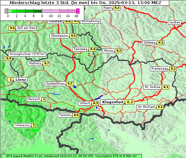 Niederschlag, 13. 3. 2025