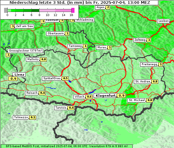 Niederschlag, 4. 7. 2025