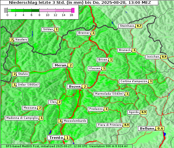 Niederschlag, 28. 8. 2025