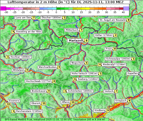 Temperatur, 11. 11. 2025