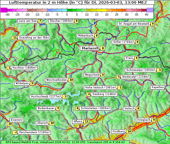 Temperatur, 3. 3. 2026