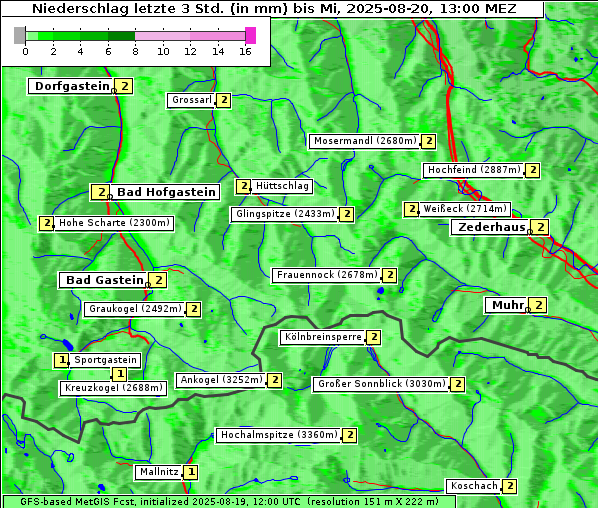 Niederschlag, 20. 8. 2025