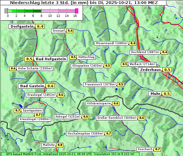 Niederschlag, 21. 10. 2025