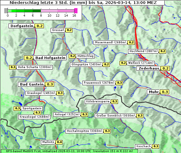 Niederschlag, 14. 3. 2026