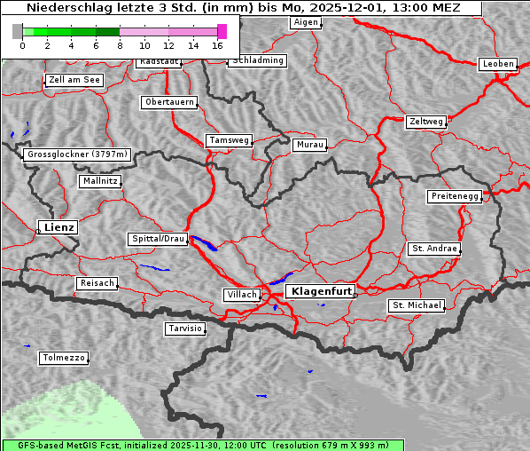 Niederschlag, 1. 12. 2025