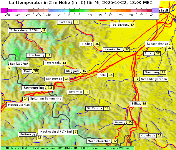 Temperatur, 22. 10. 2025