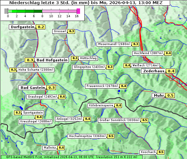 Niederschlag, 13. 4. 2026