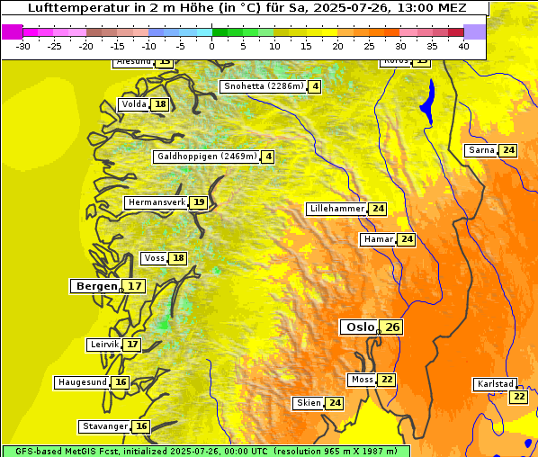Temperatur, 26. 7. 2025