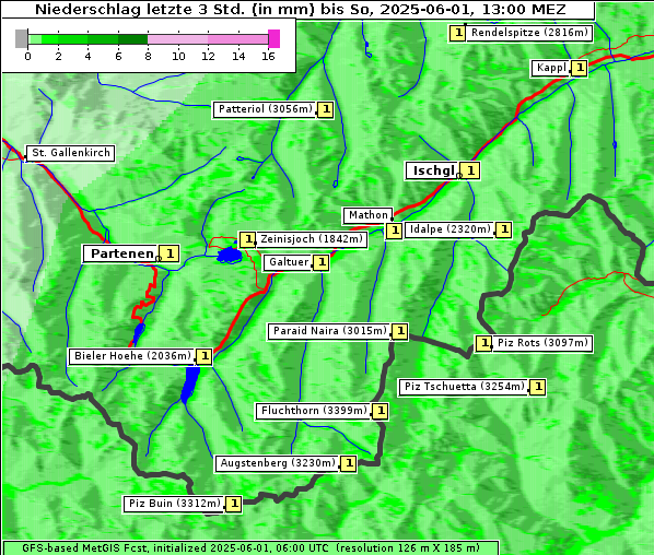 Niederschlag, 1. 6. 2025