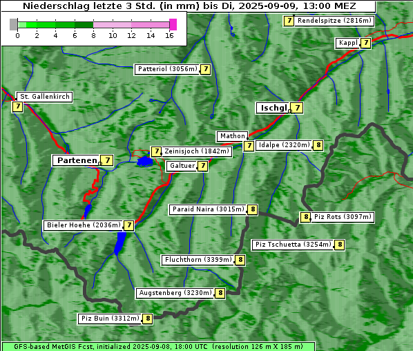 Niederschlag, 9. 9. 2025