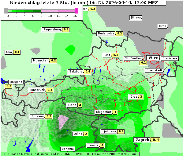 Niederschlag, 14. 4. 2026