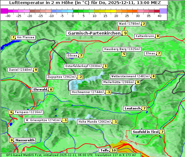 Temperatur, 11. 12. 2025