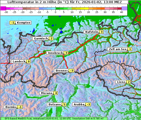 Temperatur, 2. 1. 2026