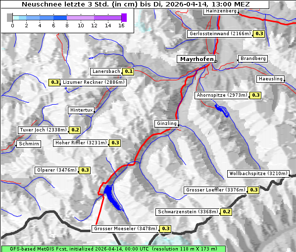 Neuschnee, 14. 4. 2026