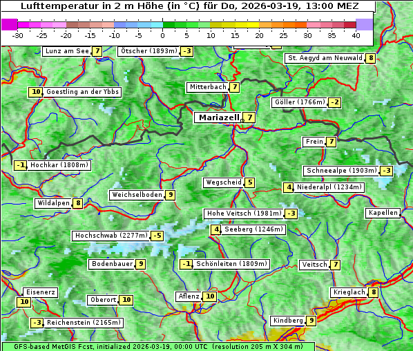 Temperatur, 19. 3. 2026