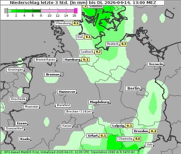 Niederschlag, 14. 4. 2026