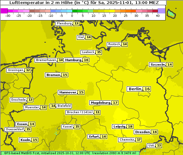 Temperatur, 1. 11. 2025