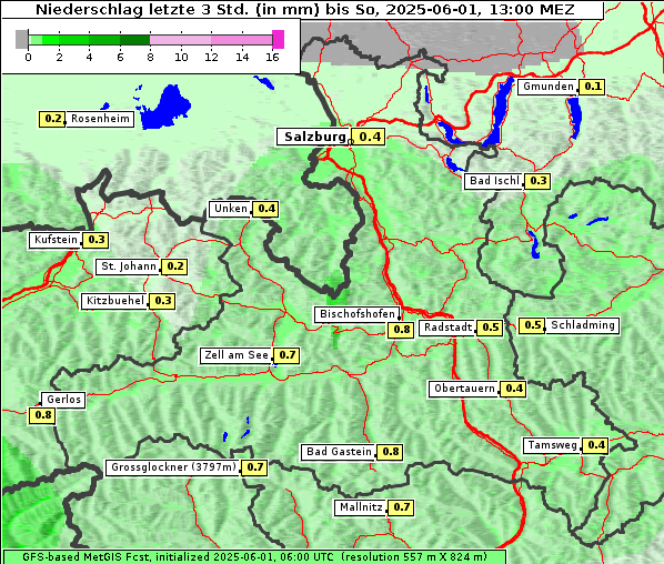 Niederschlag, 1. 6. 2025