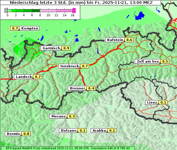 Niederschlag, 21. 11. 2025